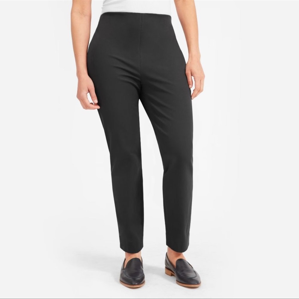 Everlane The Side-Zip Stretch Cotton Pant Black-6